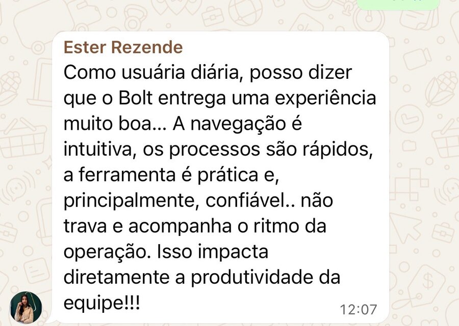Depoimento Ester Rezende no WhatsApp